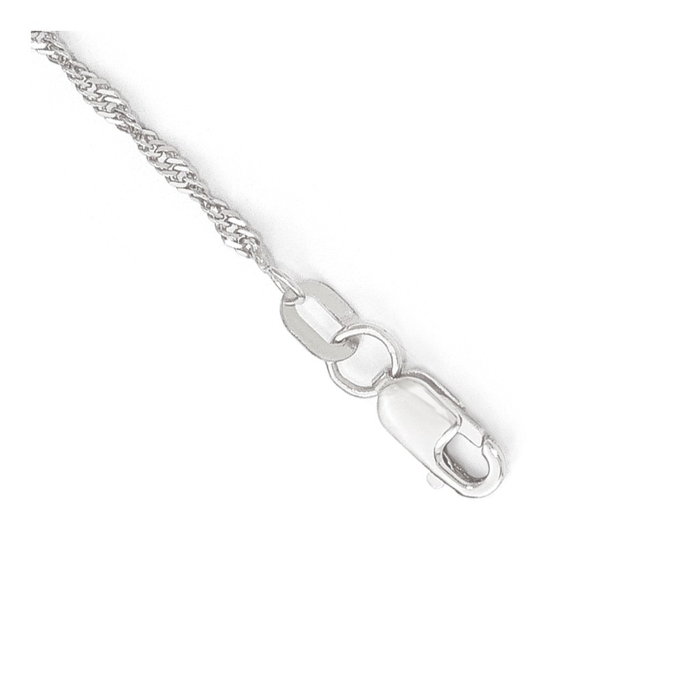 Chain Style Singapore Chains Polished Solid 1.3 mm 18 in 10K White Gold 1.3 mm Sparkle Singapore Chain Style Singapore Chains Polished Solid 1.3 mm 18 in 10K White Gold 1.3 mm Sparkle Singapore